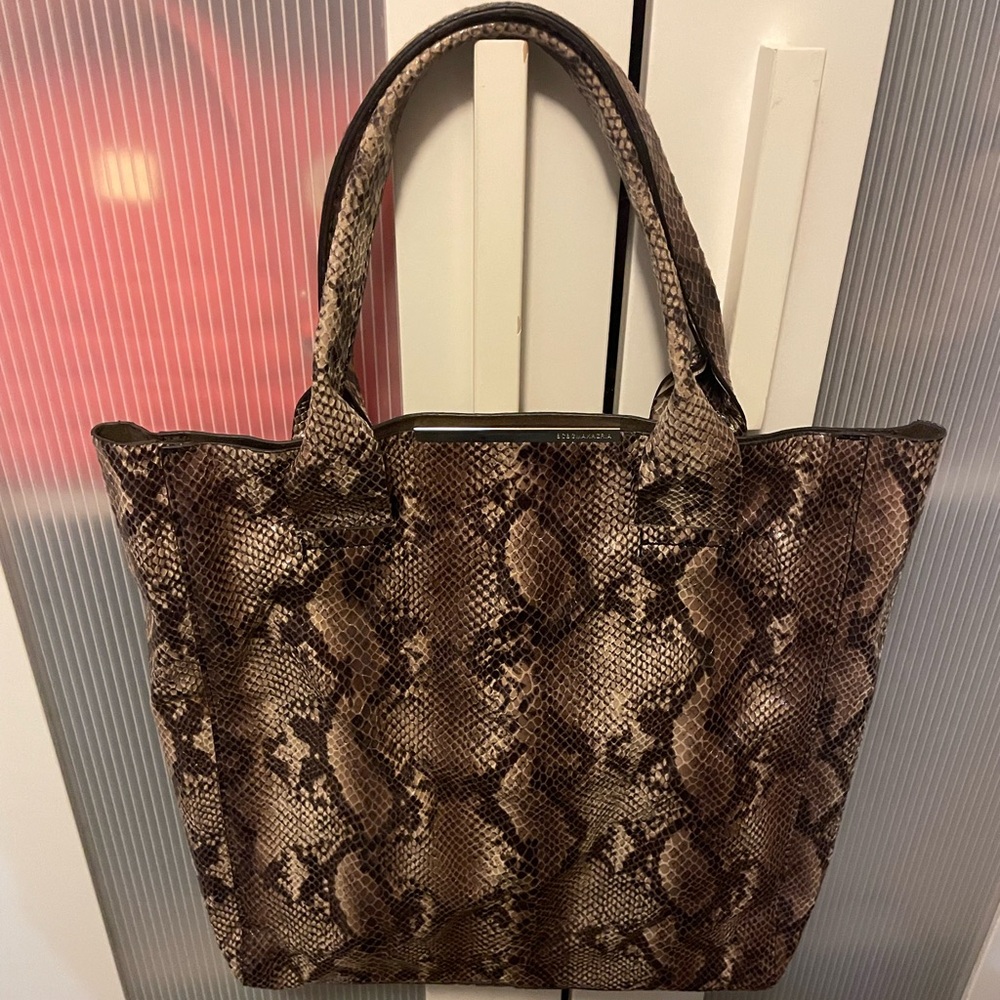 BCBG Max Azria Elegant Snake Print Tote Bag